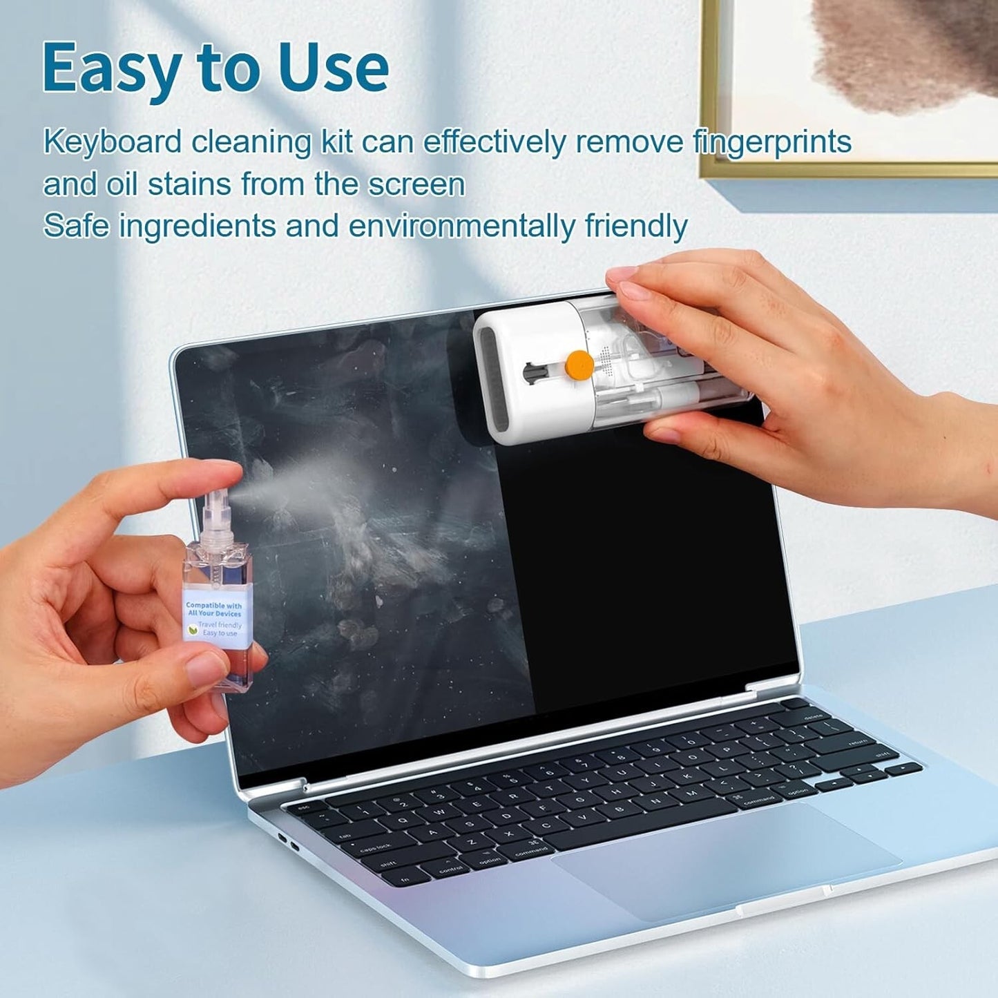 Laptop Keyboard Cleaning Kit, All-In-One Brush & Cleaner